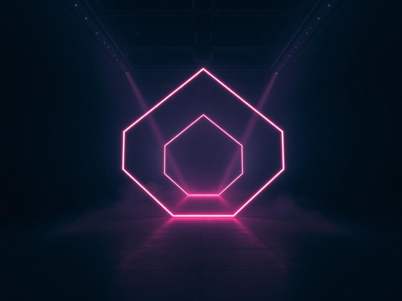 Geometrický laserový tunel v zakouřeném prostoru